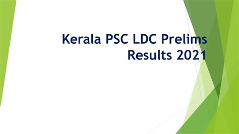 KPSC Thulasi Short List 2021: Prelims result declared on .